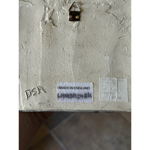 Handcrafted Clay Ceramic Tile Wall Hanging doily textured bird metallic mirror - Picture 5 of 6